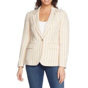 XXL Philosophy republic clothing Lined
striped Linen Beige Blazer Women